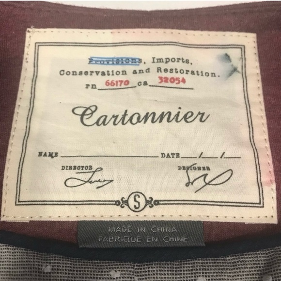 Anthropologie Cartonnier Cornerstone burgundy blazer Sz Sm - Picture 6 of 12